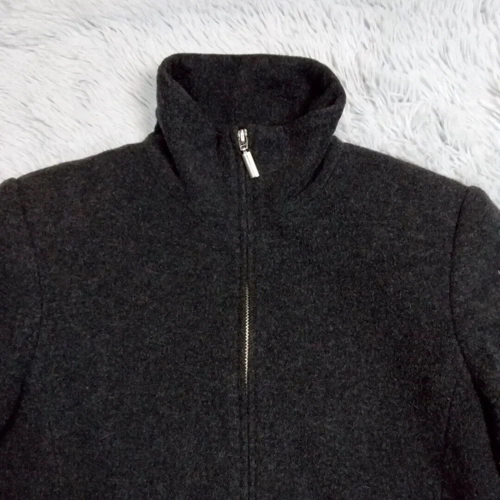 Vintage Petite Sophisticate Jacket Womens 2 Gray Wool Cashmere Blend Preppy Coat